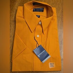 NWT Stafford essentials dress shirt classic fit  short sleeve size 15.5